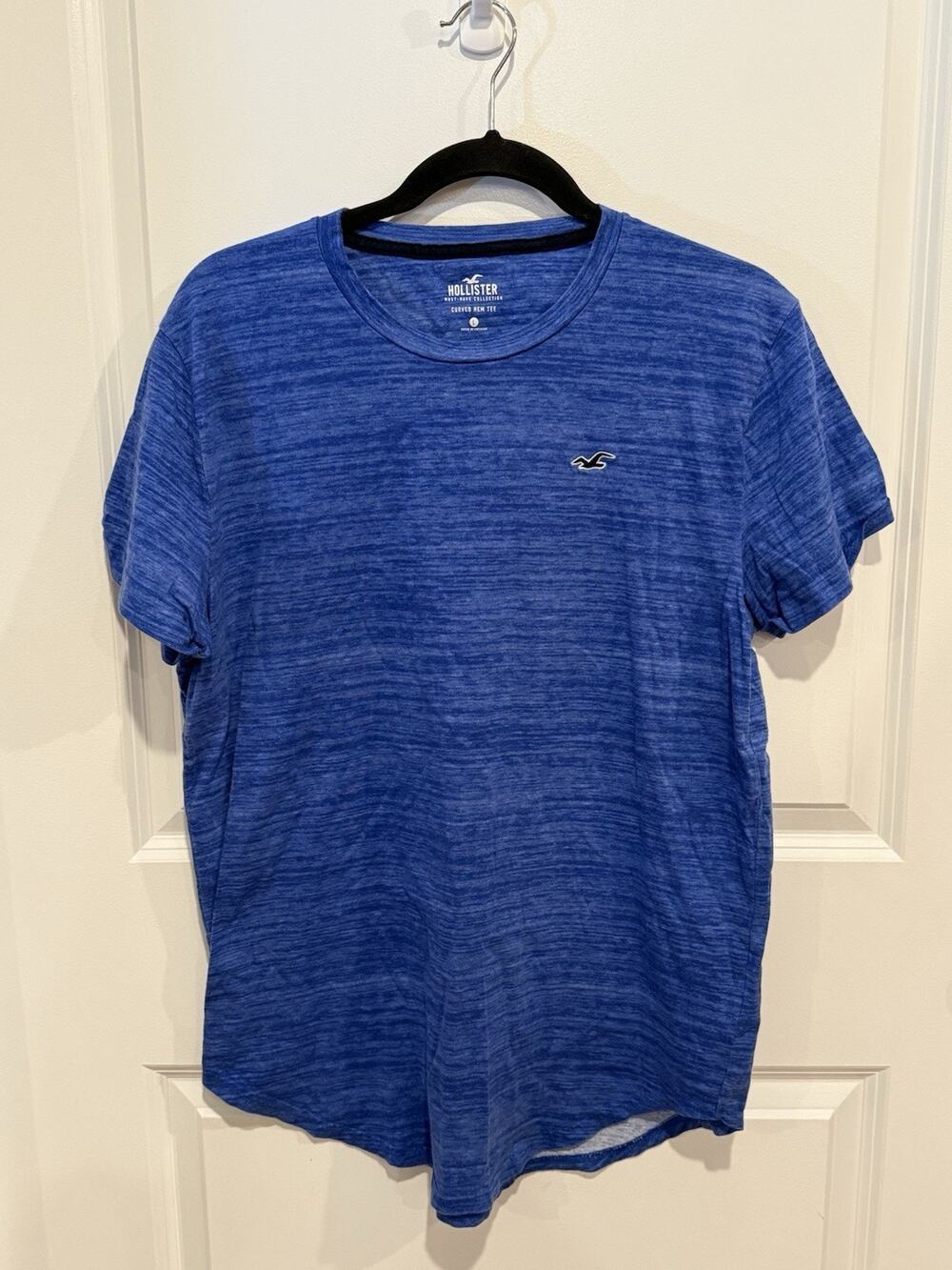 Hollister Must Have Collection Curved Hem Crew Neck Tee Blue Men's Size Large